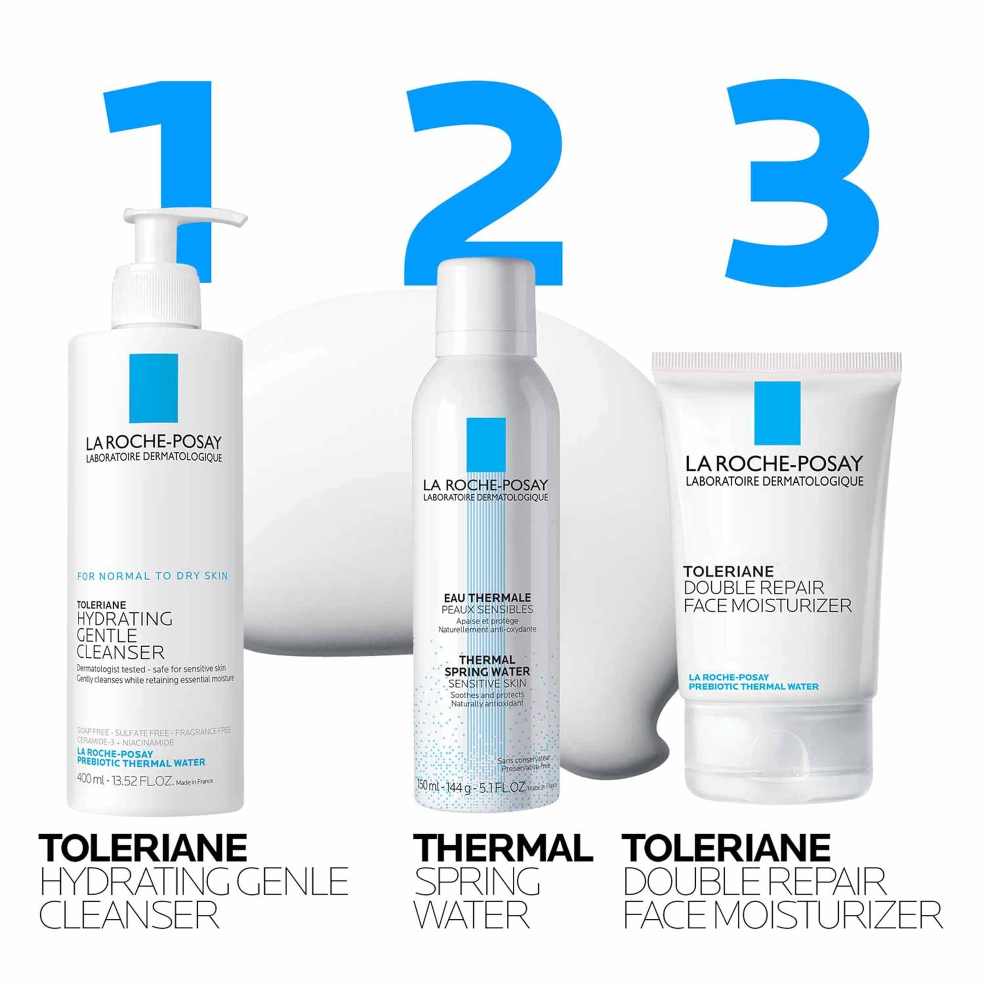 La Roche-Posay Toleriane Hydrating Gentle Face Wash Cleanser for Normal to Dry Sensitive Skin, 13.5 fl. oz., 0.9625 pounds, 400 mililitro, 1