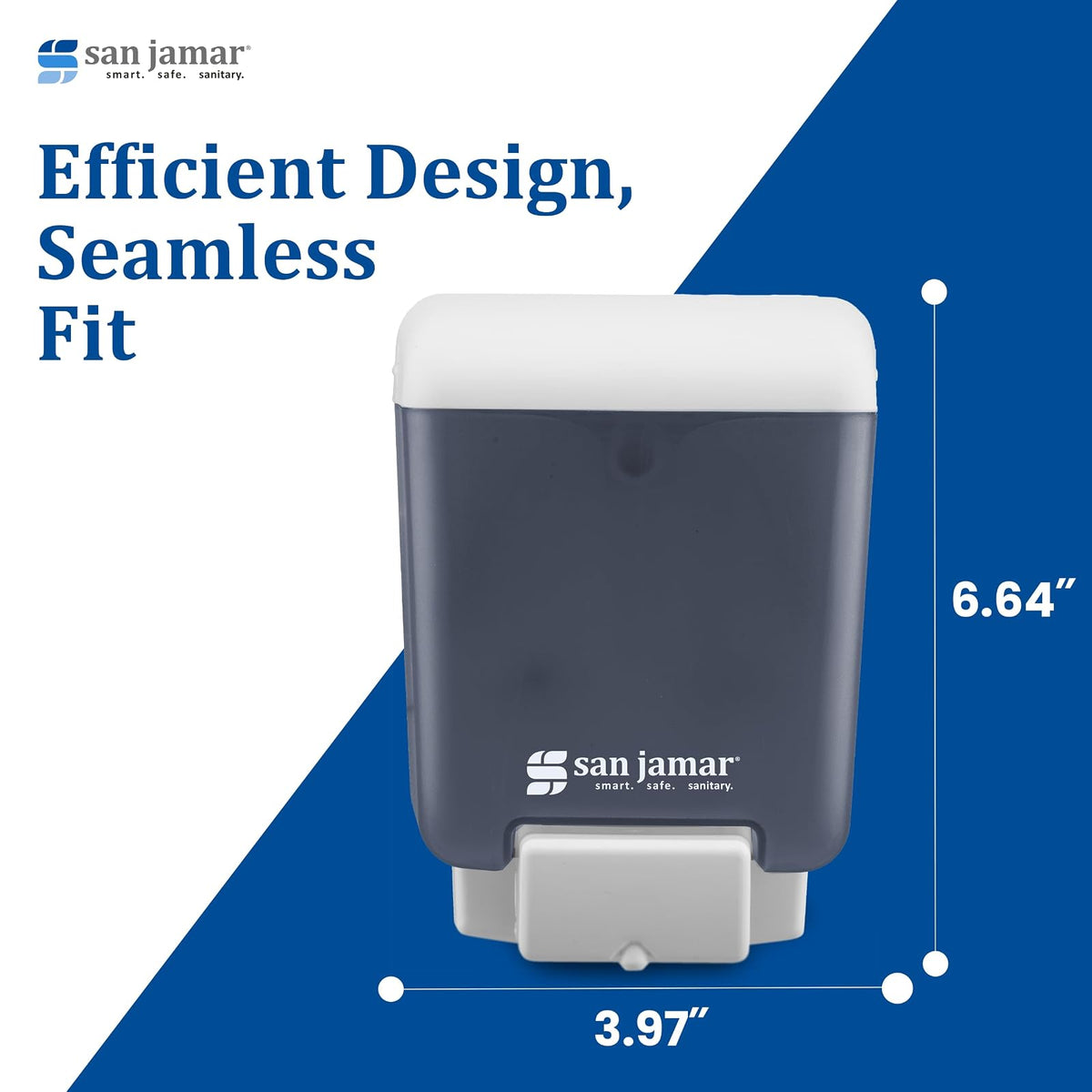 San Jamar Dispensador de jabón Manual de plástico clásico, dispensador desinfectante de Manos con compatibilidad Universal para el hogar, baño, Cocina, restaurantes, 30 onzas, Azul ártico
