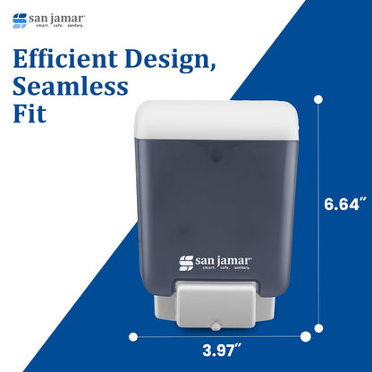 San Jamar Dispensador de jabón Manual de plástico clásico, dispensador desinfectante de Manos con compatibilidad Universal para el hogar, baño, Cocina, restaurantes, 30 onzas, Azul ártico