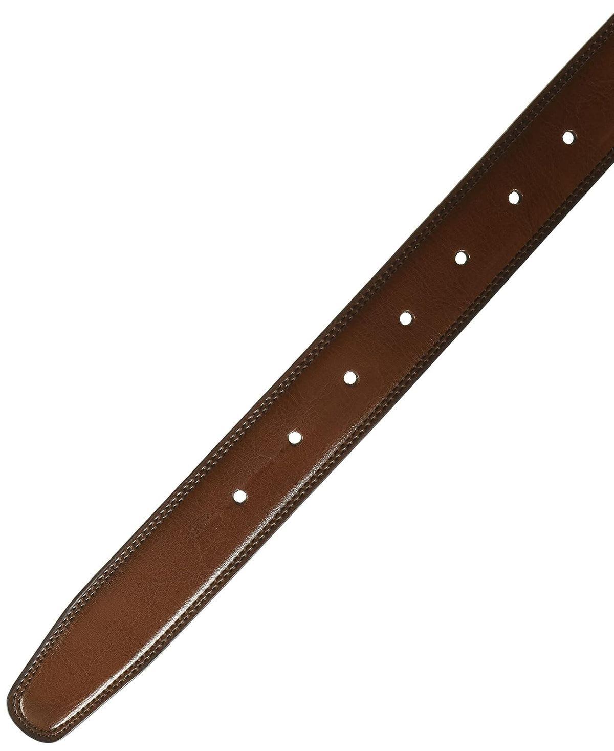 Perry Ellis Cinturón reversible de piel de doble costura (tallas 30-42 pulgadas) CinturónHombre