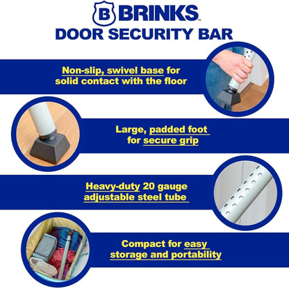 Brinks 675-83001 Home Security Barra de seguridad puerta, Acero de alta resistencia calibre 20