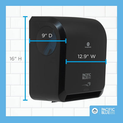 Pacific Blue Ultra™ Automated Paper Towel Dispenser by Georgia-Pacific, Black, 59590, 12.9” W x 8.7” D by 15.5” H