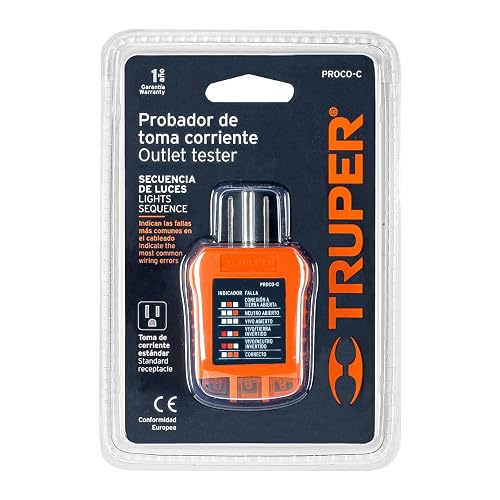 Truper PROCO-C Probador de receptáculo, color, pack of/paquete de 1
