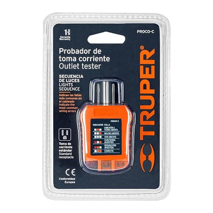 Truper PROCO-C Probador de receptáculo, color, pack of/paquete de 1
