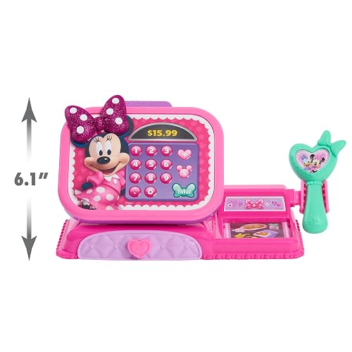 Just Play - MINNIE Disney Junior Mouse Bowtique Caja registradora con Sonidos, Juego de Disfraces y simulación