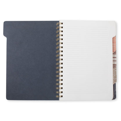 Fringe Studio - Cuaderno de pestañas grandes, líneas tribales, cubierta flexible de tapa blanda, reglas universitarias, 5 divisores de sujetos/troquelados, 7.25 x 10 pulgadas, 180 páginas forradas