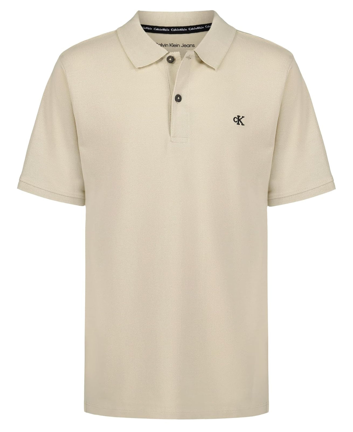 Calvin Klein Polo Manga Corta Marled Space Dye para Niño - Avena - 10-12