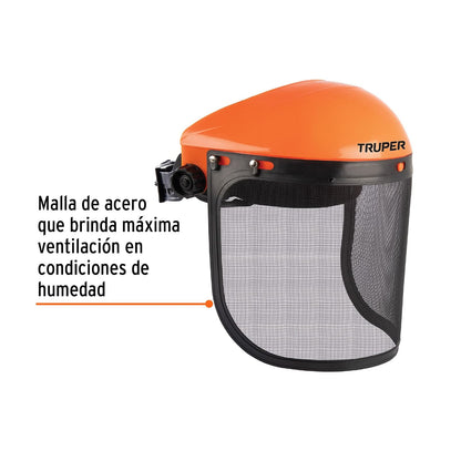 Truper PF-500M, Protector facial de malla recomendado para uso forestal y jardinería