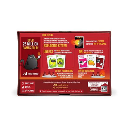 Exploding Kittens LLC Juego de Cartas para Adultos, Adolescentes y niños | A partir de 7 años - 2 a 5 jugadores - < 15 minutos Tiempo de juego - Juegos de mesa - Estrategia/Juego familiar