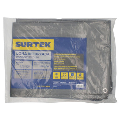 Surtek LR2X3 Lona de polietileno reforzada color gris 2 x 3 m