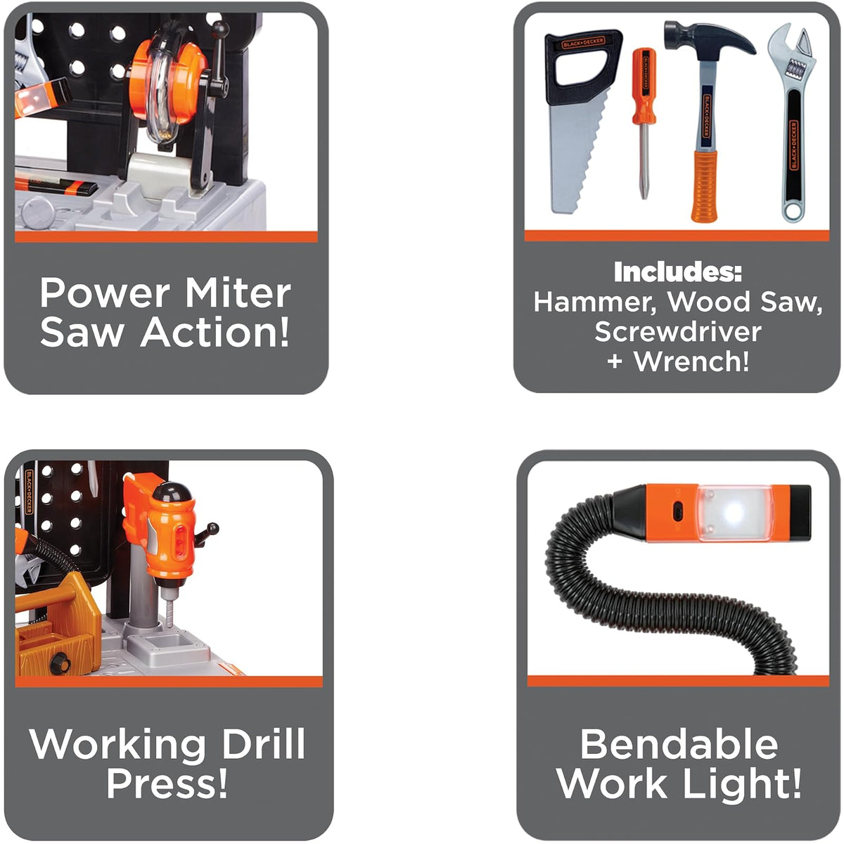 BLACK+DECKER Power Tool Workshop - Build Your Own Tool Box – 75 Realistic Toy Tools and Accessories