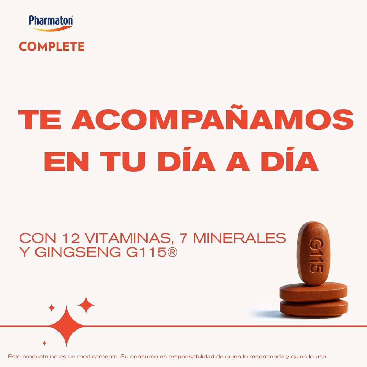 Pharmaton Complete suplemento alimenticio, Gingsen G115+ vitaminas, 100tabs