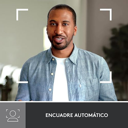 Logitech Brio 500 Webcam 1080p Full HD Autocorrección de Luz, Autoencuadre, Visualización, Mics con Reducción de Ruido, para Microsoft Teams, Google Meet, Zoom - Color Grafito