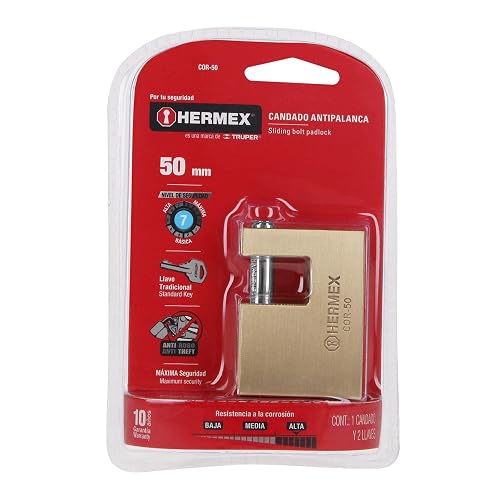 Hermex COR-50 Candado Antipalanca con Cuerpo de Latón