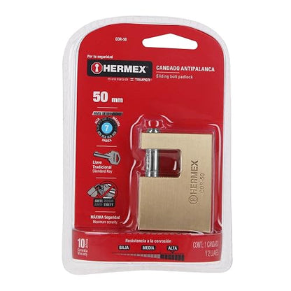 Hermex COR-50 Candado Antipalanca con Cuerpo de Latón
