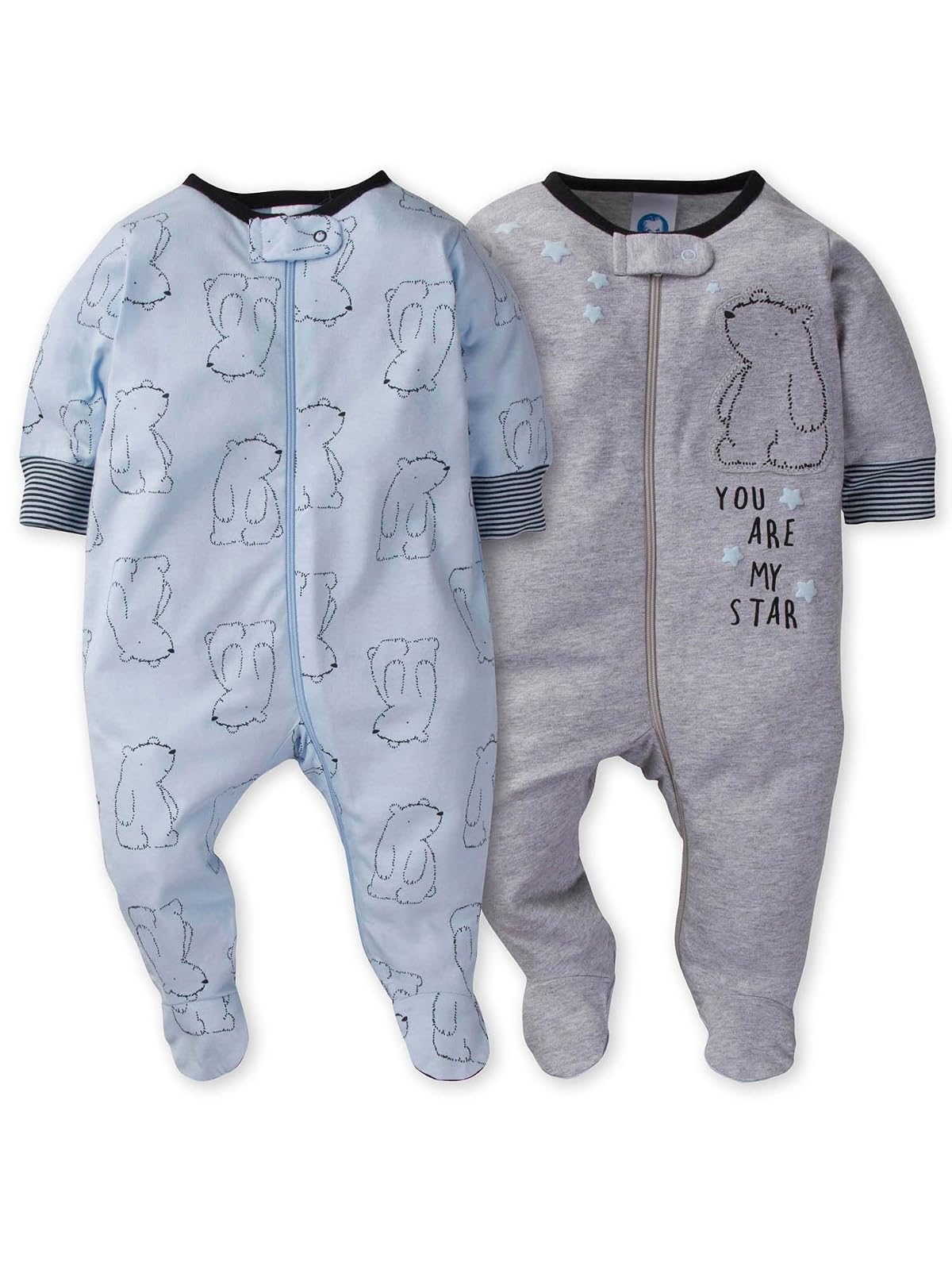 Gerber Pijama Sleep 'n Play 2 Piezas con Cierre Frontal para Bebé Niño - Recién nacido - Hello Bear