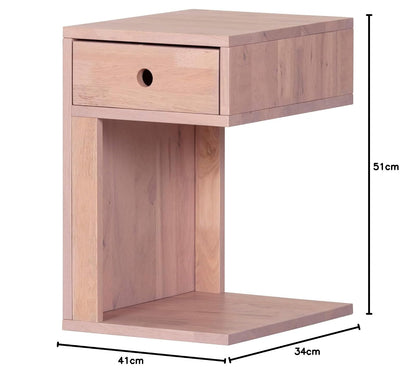 South Shore Furniture Sweedi Solid 1-Drawer Nightstand-Pink Wood