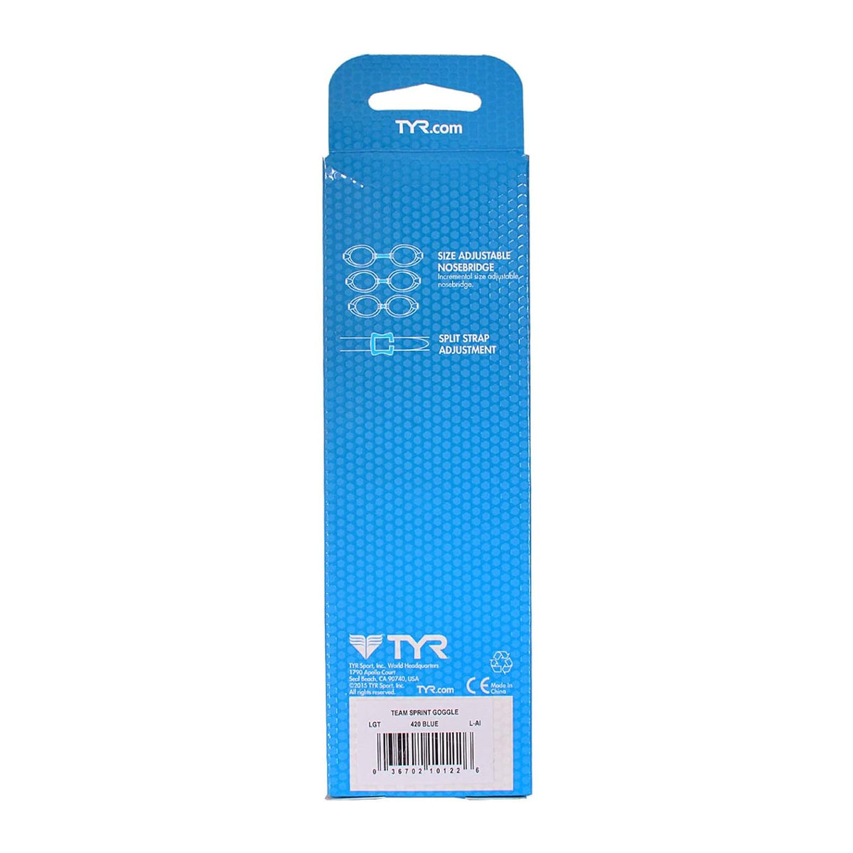 TYR Gafas de Seguridad Básico, Azul, Protección UV, Natación