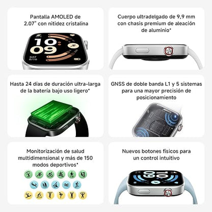 XIAOMI Redmi Watch 6 con GPS, iOS & Android, 5ATM, Gris | Pantalla AMOLED de 2.07'', Hasta 24 días de Batería, 150+ Modos Deportivos, Monitoreo cardíaco, sueño y estrés