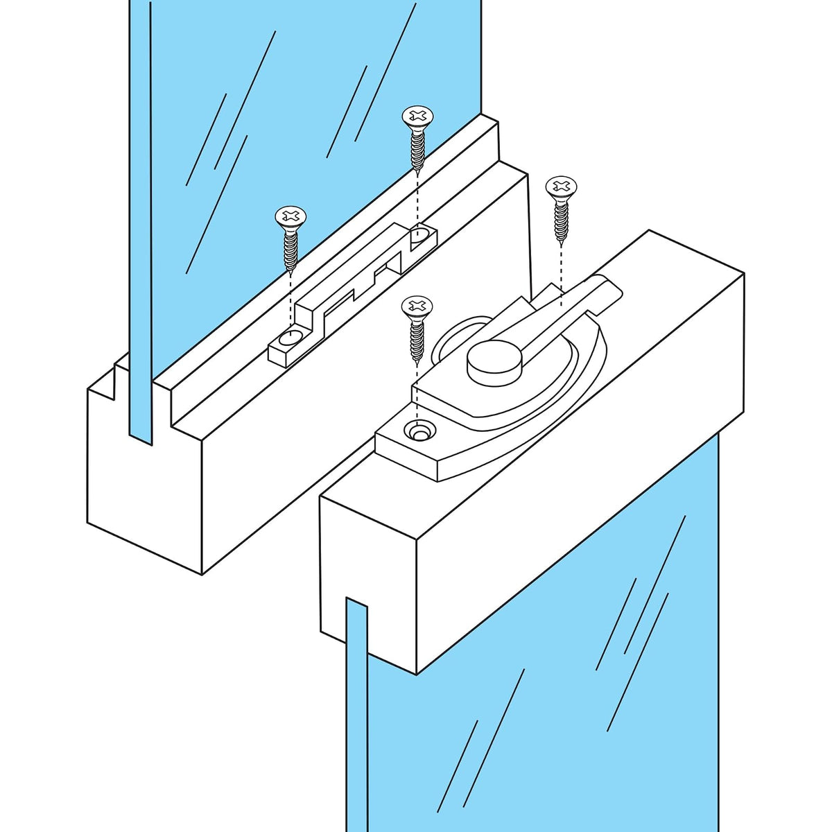 Prime-Line Products F 2588 ventana Sash Lock con Keeper, Plateado | Pintado en plata, zinc fundido a presión