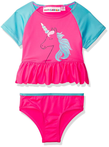 Wippette Juego de Dos Piezas de Rashguard Impreso Juego de proteccin de Sarpullido para bebés niñas
