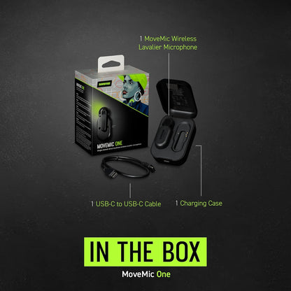 Shure MoveMic One - Micrófono inalámbrico Bluetooth, Miniatura, para Creadores de Contenido, Compatible con Dispositivos iPhone & Android