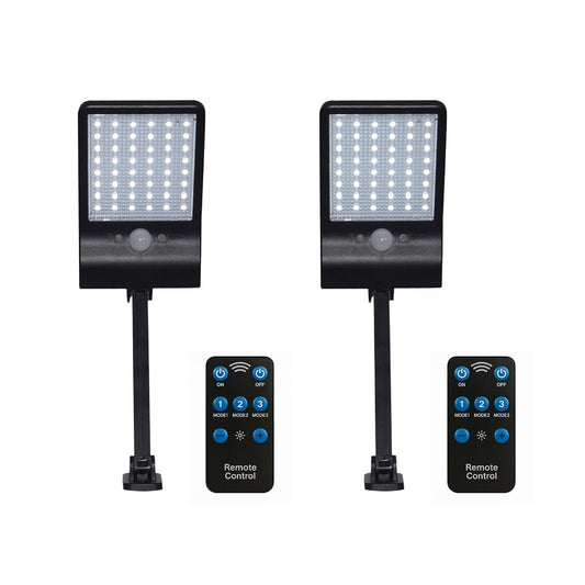 Tecnolite Lámparas Solares, Paquete con 2 piezas, 48 LED Lámparas Solares para Exteriores IP54 IK5 Con sensor de Movimiento 3 Modos de Iluminación Inlcuye Control Remoto