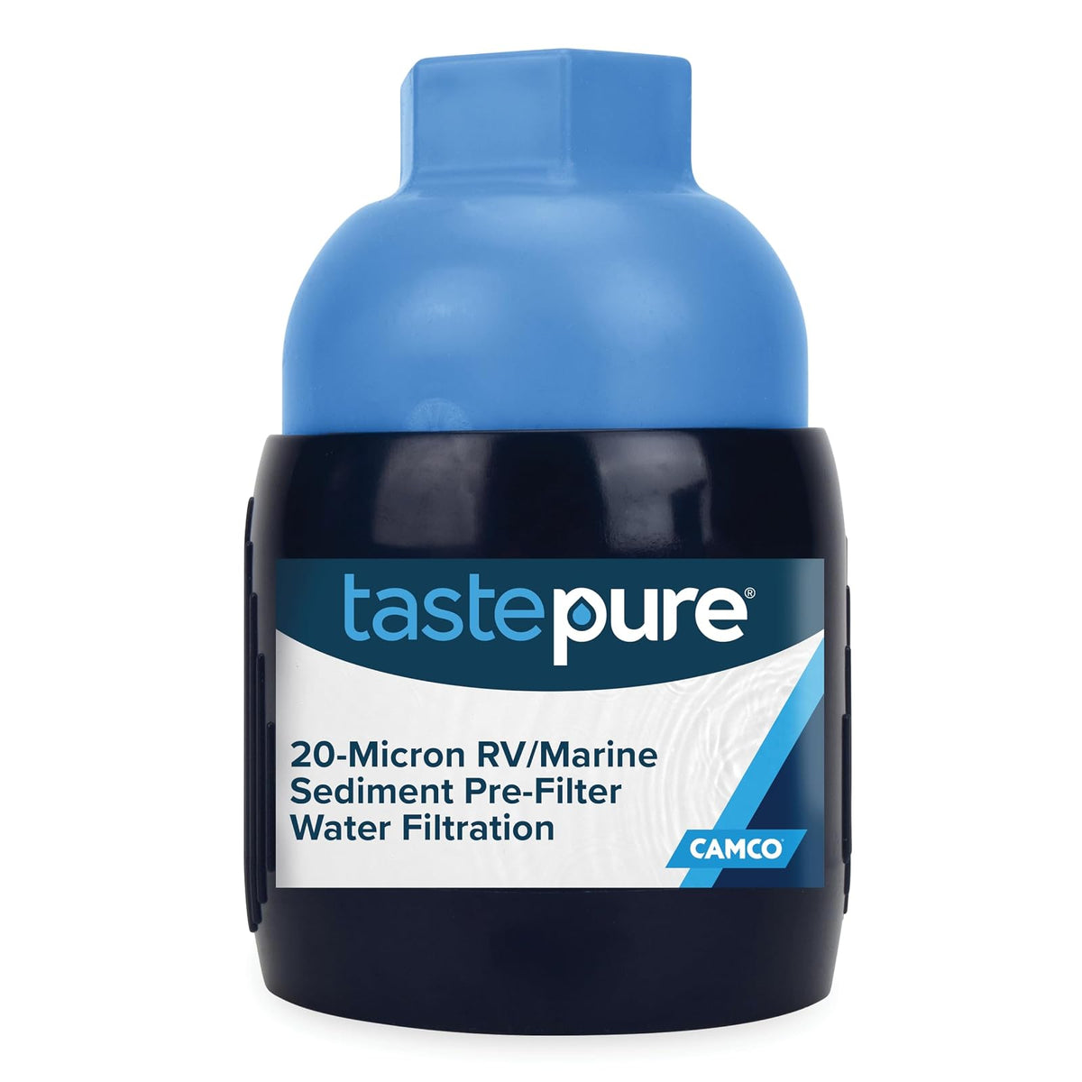 Camco 40048 TastePURE Prefiltro de Agua de 20 Micrones para RV, Primera Etapa de Filtración - Prefiltro estándar