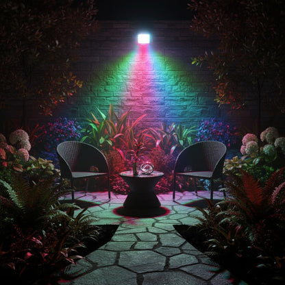 Reflector LED, WRE-004, RGB 10W Multicolor Exterior IP65, 700 Lúmenes, Control de Colores, Luz Decorativa para Jardín, Fachada, Terraza y Eventos, Winled