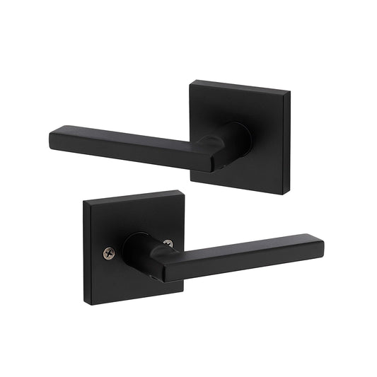 Kwikset 91540-029 Halifax Palanca cuadrada para puerta o armario, Acero negro