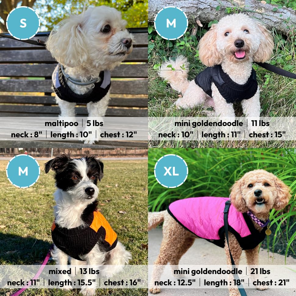 Gooby Chaleco de moda para perro, verde, pequeño, cálido chaleco con cremallera y correa de doble anillo en D, suéter para perro pequeño resistente al agua de invierno, ropa para perros pequeños, niños o perros medianos