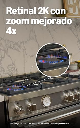 Cámara para interiores 2K Ring (último modelo): Retinal 2K para una calidad de video nítida y realista, zoom 6x mejorado, visión nocturna (negro)