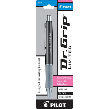 Pilot Dr. Grip Limited Bolígrafo de Gel Retráctil, Tinta Negra - carbón - gris (Charcoal Gray Barrel)