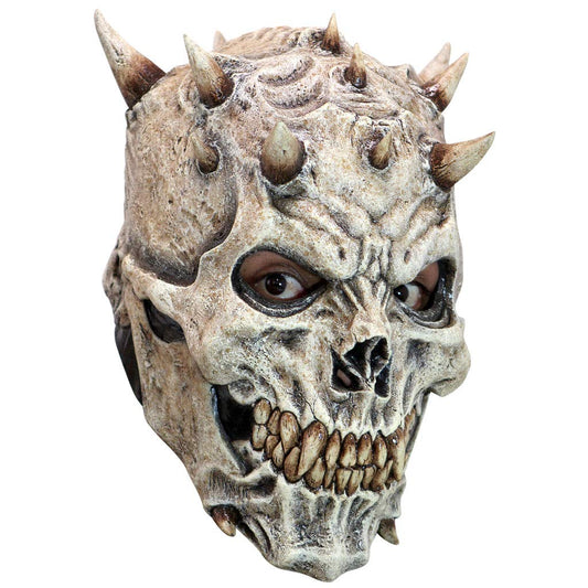 Máscara Artesanal Spikes Skull, Máscara de Craneo del Infierno con Cuernos, Disfraz de Calavera Malvada Ideal para Halloween y Día de Muertos