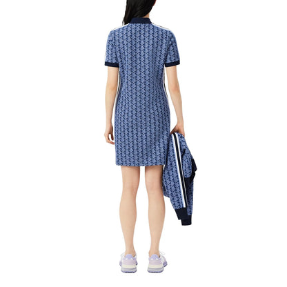 Lacoste Slim Fit Monogram Jacquard Polo Dress Vestido Polo Mujer