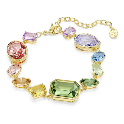 Pulsera Swarovski Gema, Cortes mixtos, multicoloreado, Oro-tSwarovski Un baño