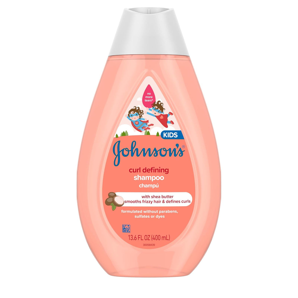 Johnson's Baby - Champú para niños sin lágrimas que define los rizos con manteca de karité, 13.6 onzas líquidas