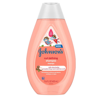 Johnson's Baby - Champú para niños sin lágrimas que define los rizos con manteca de karité, 13.6 onzas líquidas