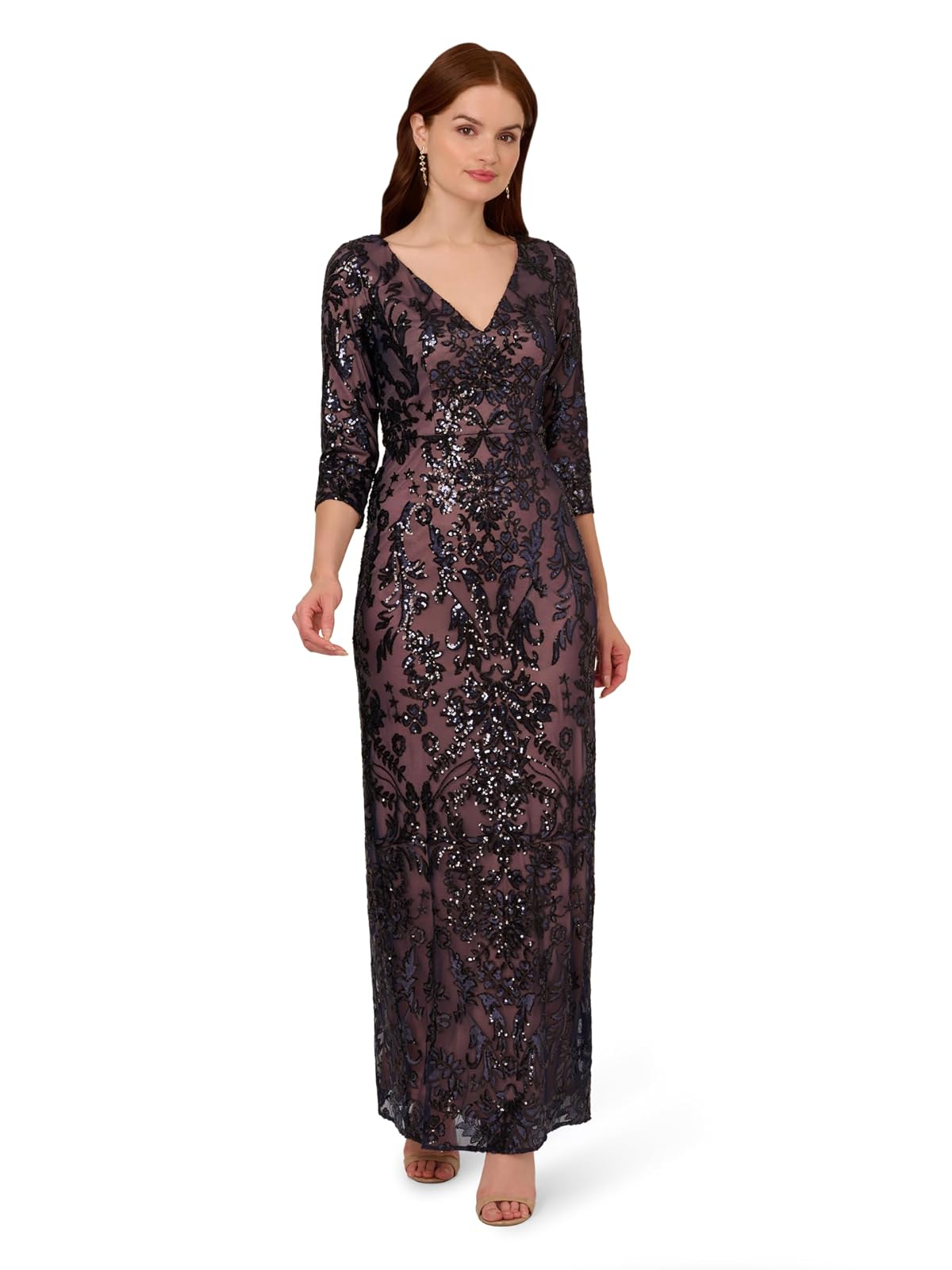 Adrianna Papell Vestido Largo con abalorio Vestido para ocasión especialMujer