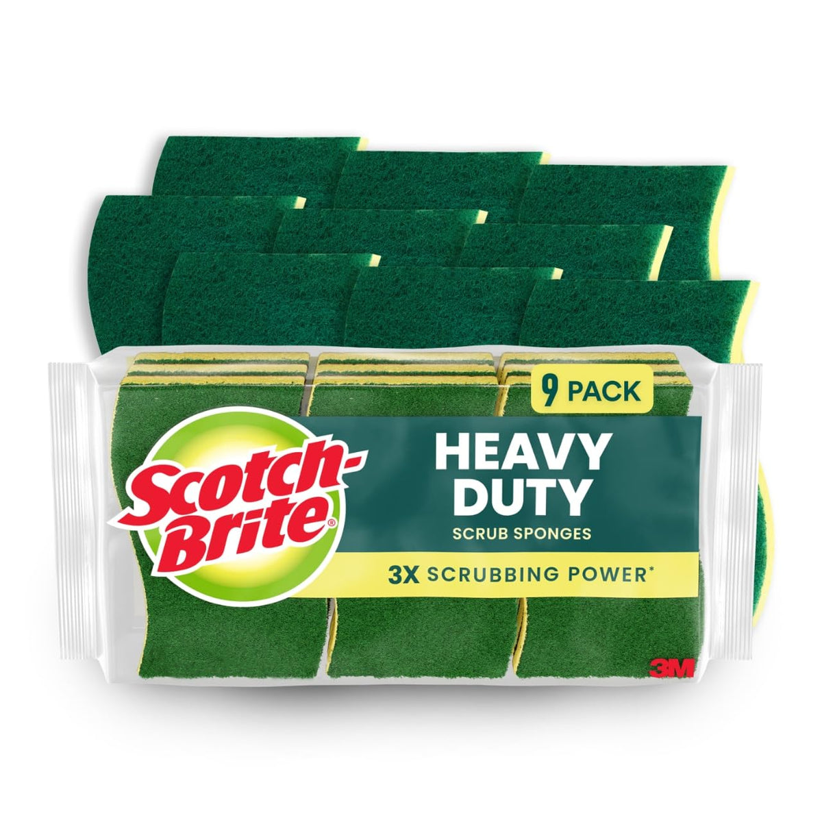 Scotch-Brite Esponjas Resistentes para Trastes, Uso Rudo - 9 Scrub Sponges