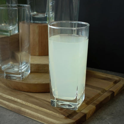 Luminarc 307-4903 Set 6 Vasos Highball con Forma Cuadrada de Vidrio Transparente, Colección Sterling, Ideal para Agua o Todo Tipo de Bebidas, Vasos Con Base Plana, 300 ml