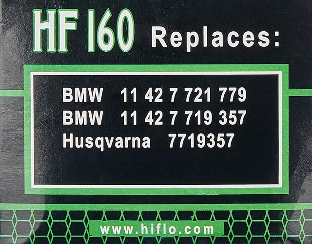 Hiflofiltro HF160 Filtro de Aceite Estándar de Alta Calidad para Motocicletas, Negro, Individual