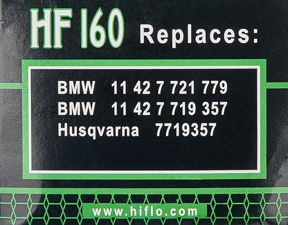 Hiflofiltro HF160 Filtro de Aceite Estándar de Alta Calidad para Motocicletas, Negro, Individual