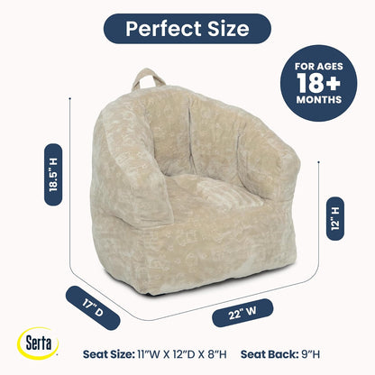 Delta Children - Serta - Silla de Felpa para niños, Silla de Espuma Suave, Alternativa para niños y niñas, Asiento Acogedor para Leer, Ver Dibujos Animados, Sala de Juegos, habitación de guardería