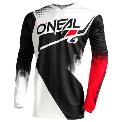 O'Neal E003-113 Element Racewear Playera Juvenil de Manga Larga para Niños, Negro/Blanco/Rojo, Talla M