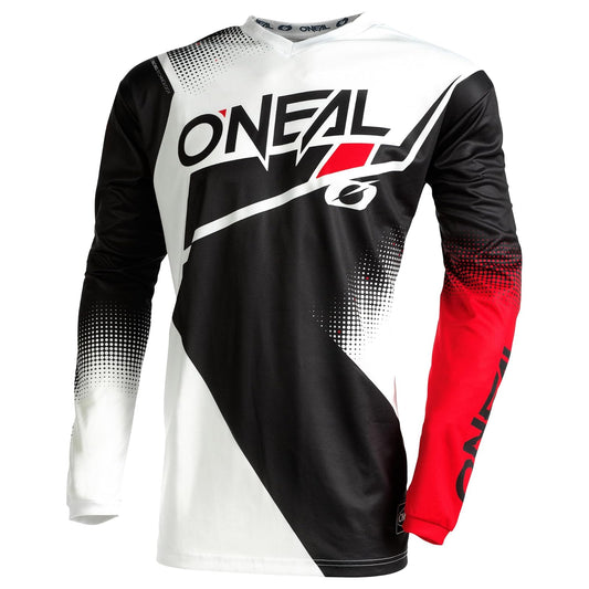 O'Neal E003-113 Element Racewear Playera Juvenil de Manga Larga para Niños, Negro/Blanco/Rojo, Talla M