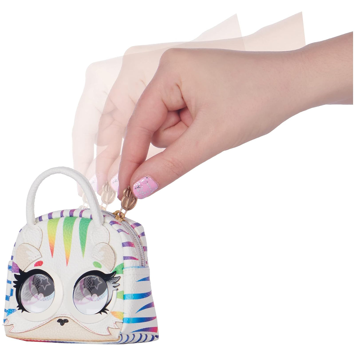 cartera Pets Micros, Roarin' Rainbow Tiger Elegante bolso pequeño con función de rollo de ojos, juguetes para niños para niñas de 5 años en adelante