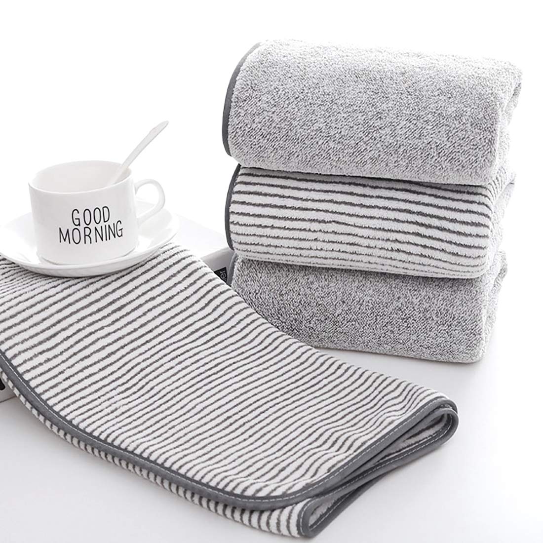 Toallas de baño de bambú, Gran tamaño de 140 cm x 74 cm, Toalla de Microfibra para el Cuerpo, Juegos de Toallas para Limpieza de baño, superabsorbentes y de Secado rápido para Gimnasio, 2 Unidades