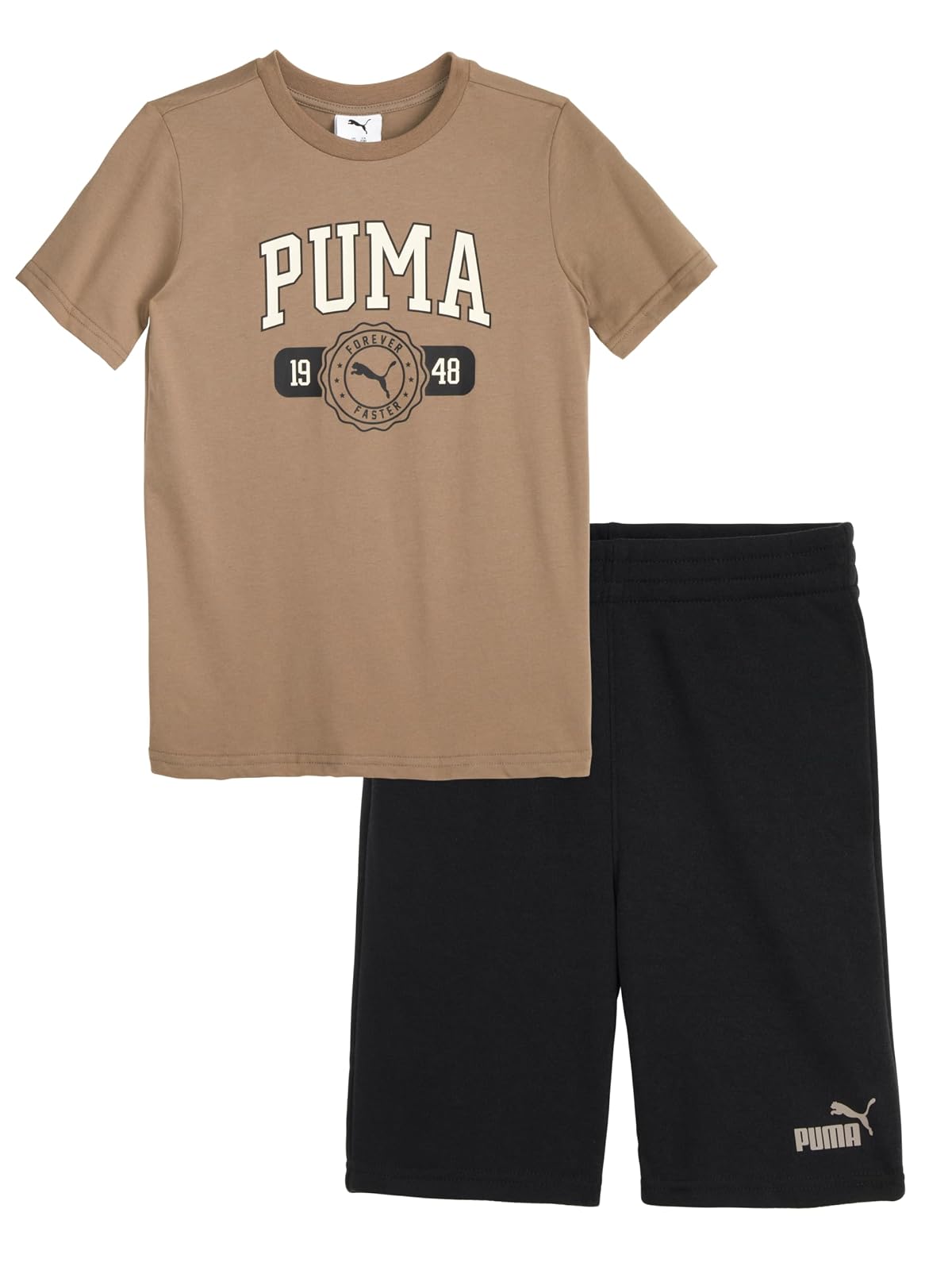 PUMA 2 Piece Set, Short Sleeve Cotton Jersey T-shirt & Matching Short Conjunto de ropa Niños - 5 - gris topo