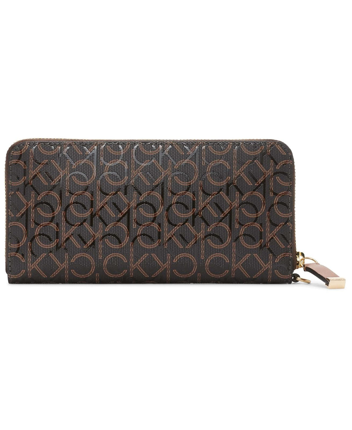 Calvin Klein Cartera Saffiano Continental con cremallera alrededor con correa para la muñeca